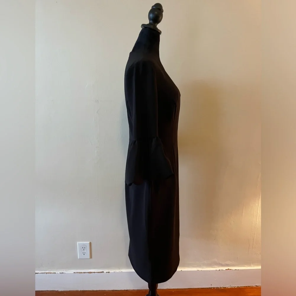 Maggy London, Black Dress w/ Puff wrist sleeves, Size 8, like new - Picture 7 of 8